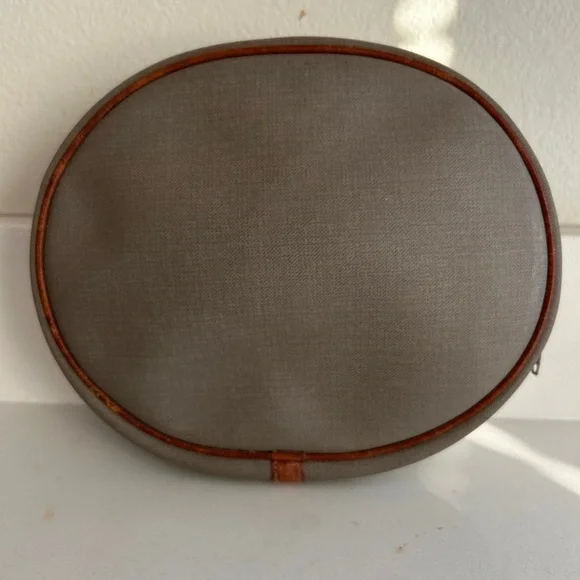 Christian Dior Vintage Canvas Leather Oval Cosmetic Bag - Picture 2 of 8